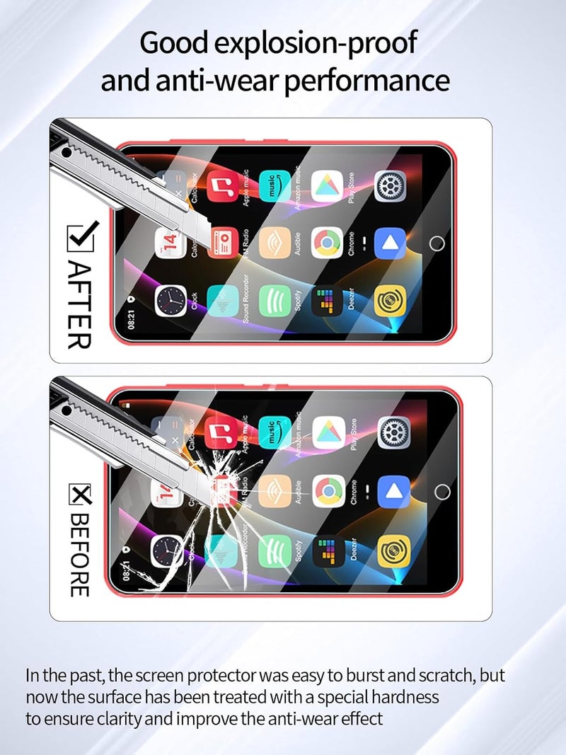 UYRUREL Screen Protector for ZAQE 4 inch Touchscreen MP3 Player, High-definition Scratch Resistant Film,HD Clear Anti Blue Light, Bubble Free with Easy Installation Kit, 3 Pack - Image 3